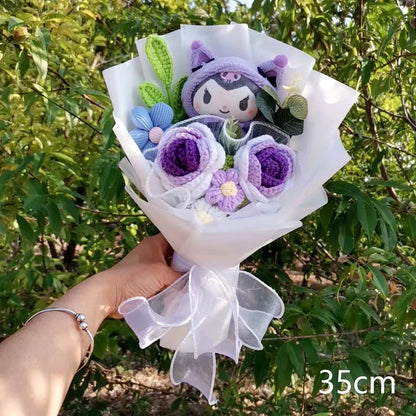Hello Kitty Plush Bouquet — Anime Rose Soap Flowers for Wedding & Home Decor