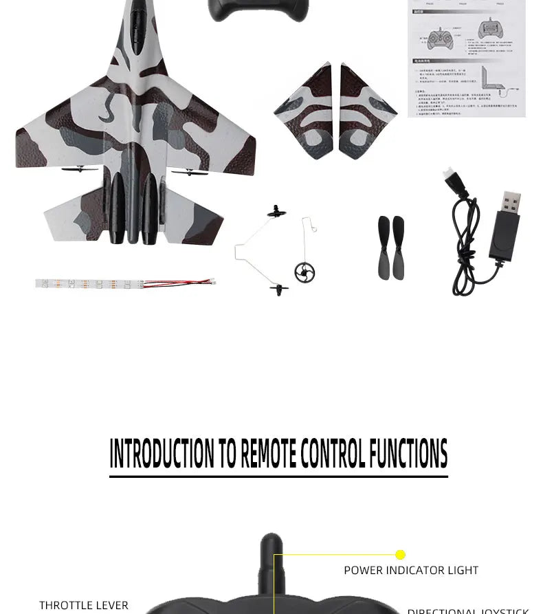 RC SU-35 Foam Fighter Jet – 2.4G Remote Control Glider Airplane Toy for Kids & Boys