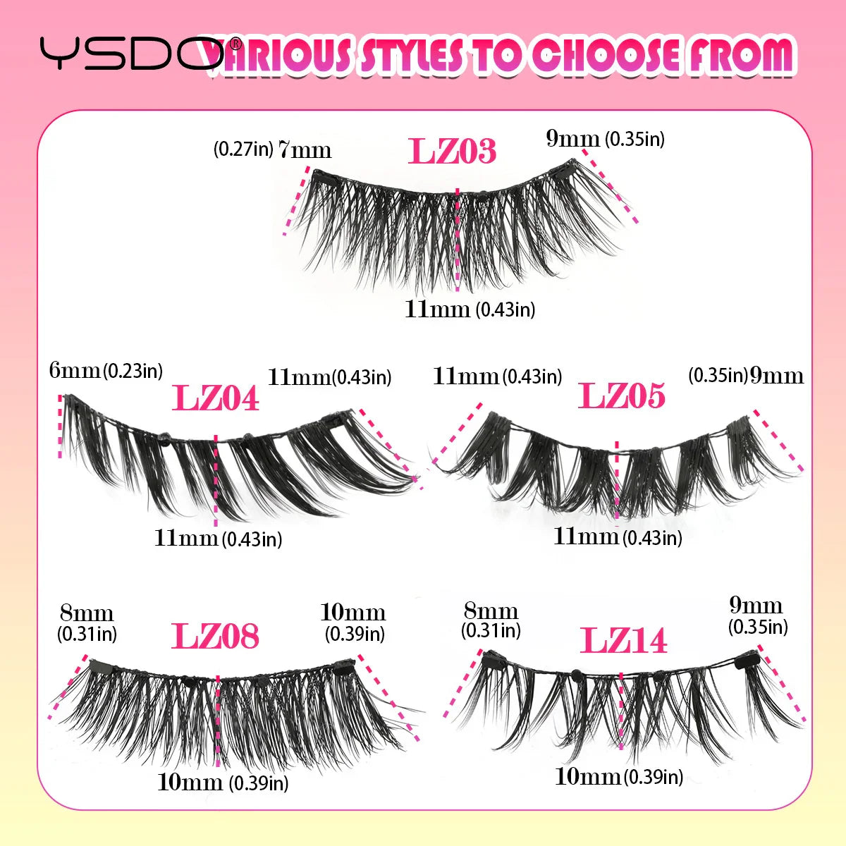 YSDO Magnetic Eyelashes – Reusable 3D Mink Winged False Lashes with Tweezer, No Glue Long-Lasting Makeup Lashes