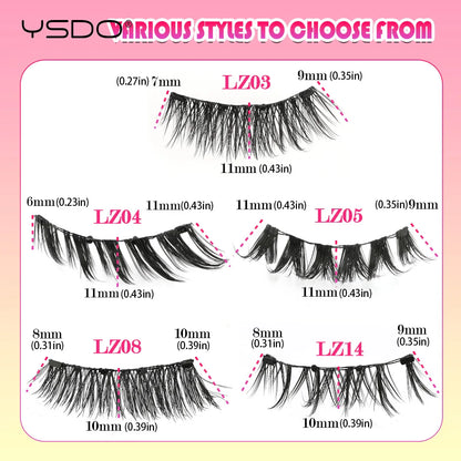 YSDO Magnetic Eyelashes – Reusable 3D Mink Winged False Lashes with Tweezer, No Glue Long-Lasting Makeup Lashes