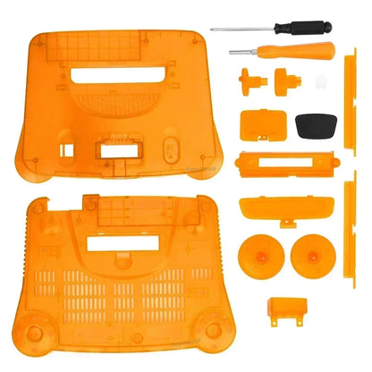 2-Pack Transparent Orange & Purple N64 Replacement Housing Shell – Translucent Case for Nintendo N64 Console