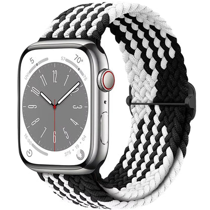 Braided Solo Loop Apple Watch Ultra Band – Elastic Nylon Adjustable Strap for iWatch SE, Series 3–9 (38mm–49mm) Bracelet Band