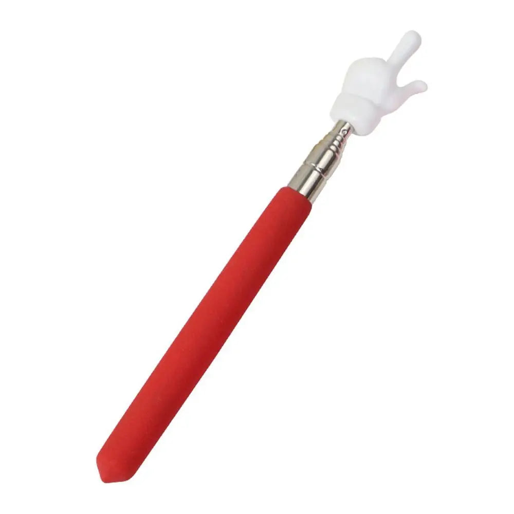 Stainless Steel Telescopic Teaching Pointer – Finger-Design Reading & Presentation Stick for School & Office Supplies