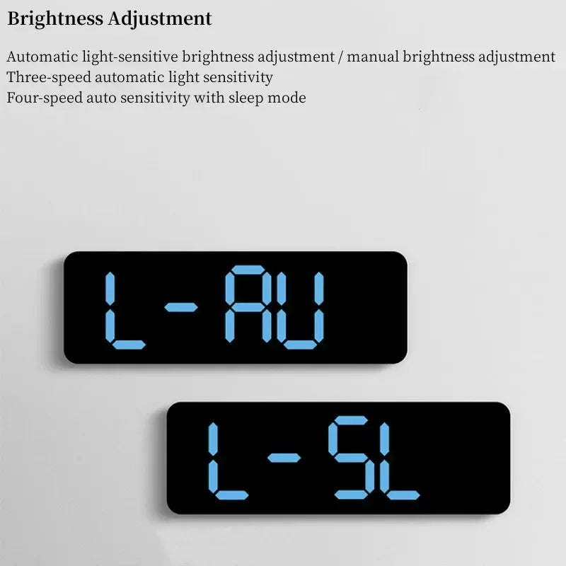 9-Inch Digital Wall Clock — USB Powered LED Table Clock with Temperature, Humidity, Week Display, Auto Dimmer, DST, 12/24H & Alarm