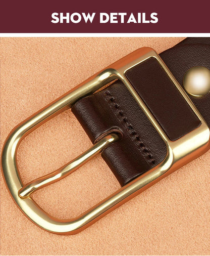 Genuine Leather Men's Belt – High-Quality Buckle, Cowskin Casual & Business Waistband, Fashion Designer 2022 New