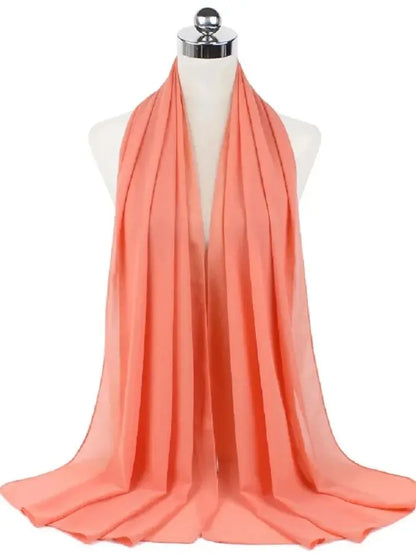 Women’s Solid Chiffon Instant Hijab – Ready-to-Wear Islamic Scarf, Muslim Shawl & Arab Head Wrap