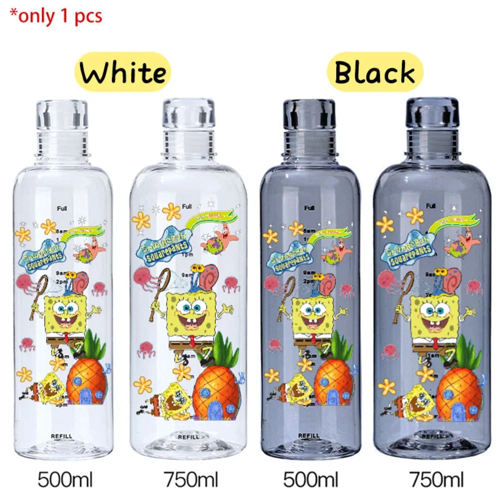 SpongeBob Graduated Water Cup - 500ml/750ml BPA-Free Plastic Bottle
