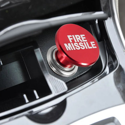 Fire Missiles Button Car Cigarette Lighter – Anodized Aluminum 12V Replacement for Most Vehicles