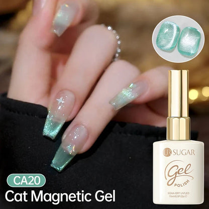 UR SUGAR Jelly Pink Cat Magnetic Gel Nail Polish 15ml - Glitter Ice Effect Soak Off UV LED Semi-Permanent Manicure Gel