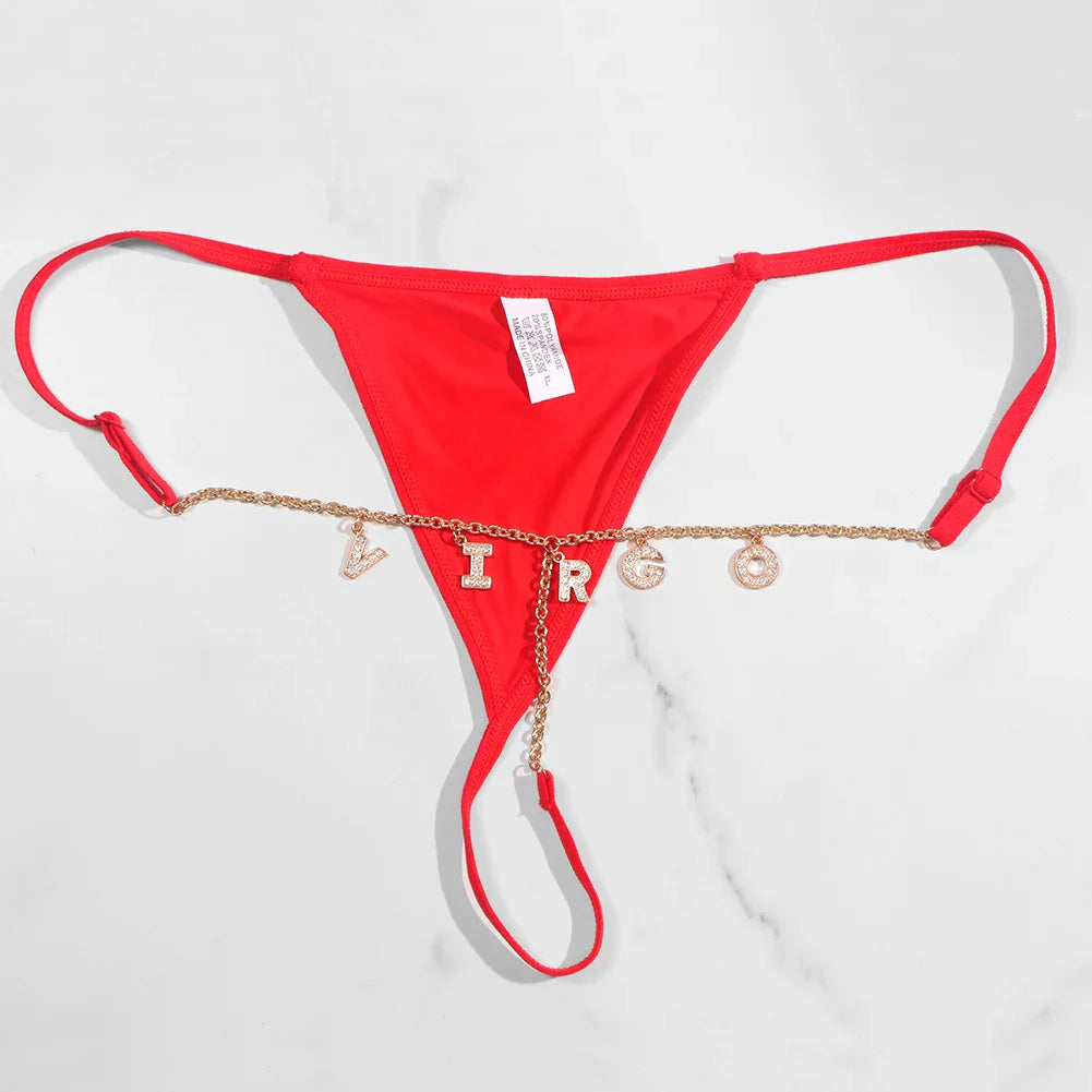 Custom Name Letter Women’s Thong Panties – Sexy Low Waist Adjustable Comfort Lingerie Underwear