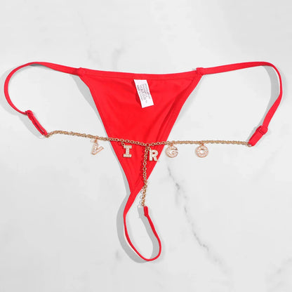 Custom Name Letter Women’s Thong Panties – Sexy Low Waist Adjustable Comfort Lingerie Underwear