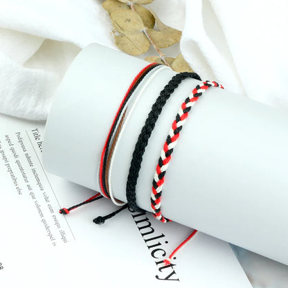 3 Piece Multi-Color Tibetan Buddhist Bracelet Set - Adjustable Yoga Braided Rope Bracelets for Women and Men, Lucky Charm Friendship Jewelry