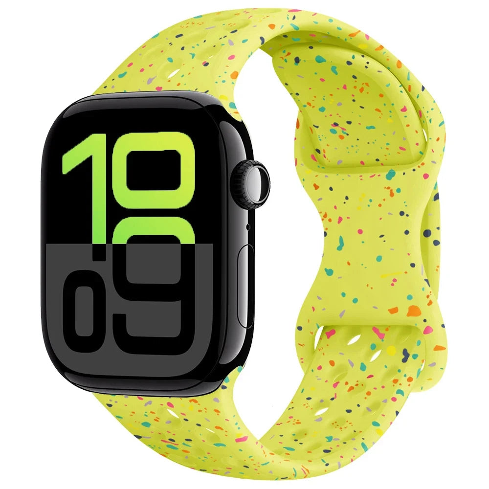 Silicone Apple Watch Strap - Breathable Wristband for Watch 11/10/9/8/7 Ultra 3/2 SE Series 49mm-41mm