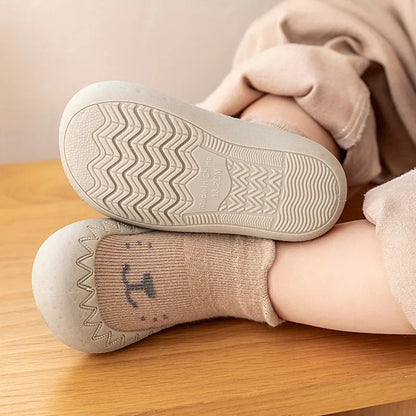 Newborn Baby Shoes — Embroidered Nonslip Socks & Soft Rubber Sole Booties for Boys & Girls