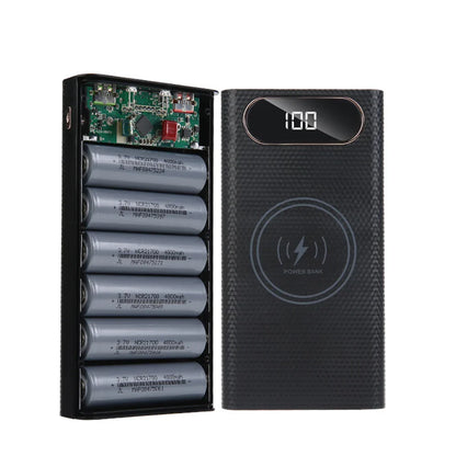 6x21700 Battery Charger Box – DIY Power Bank Holder with Dual USB & LED Light