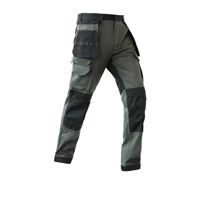 Men’s Multi-Pocket Cargo Work Pants with Knee Pads – Durable Wear-Resistant Tactical Trousers for Outdoor Workwear and Construction Use