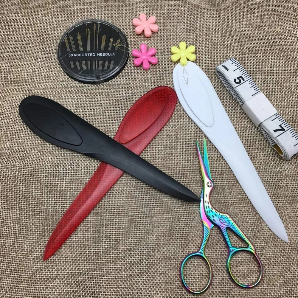 Plastic Handle Crease Sewing Tool - DIY Sewing Marker with Long Handle, Letter Opener Tip Tuner, Sewing Accessories ( 1 Pack )
