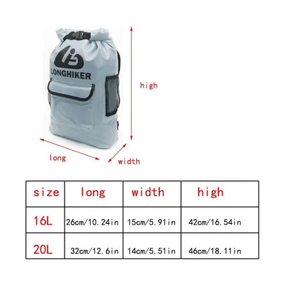 LONGHIKER Waterproof Backpack – For Diving, Rafting, Beach Tourism, Snorkeling, Swimming & Fishing