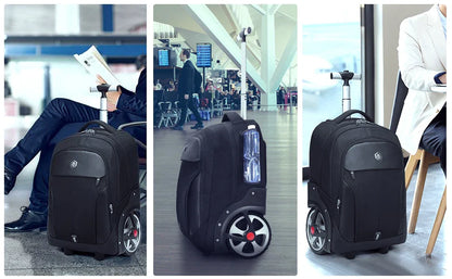 20-Inch Rolling Luggage Backpack – Large-Capacity Travel Suitcase with Wheels, Trolley Bag and Multifunctional Laptop Carry-On