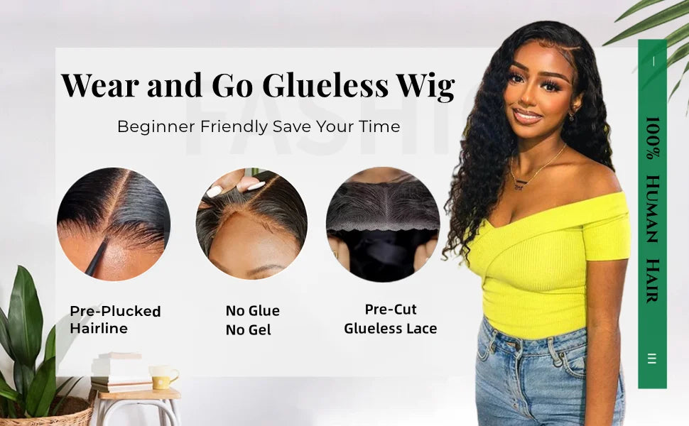 250% Curly Human Hair Lace Front Wig – Deep Wave Brazilian Remy 13x4 Water Wave Lace Frontal Wig