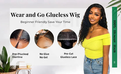 250% Curly Human Hair Lace Front Wig – Deep Wave Brazilian Remy 13x4 Water Wave Lace Frontal Wig