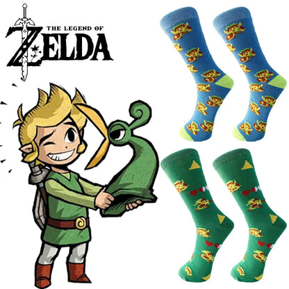 Zelda: Tears of the Kingdom Anime Socks – Men’s Cartoon Hip Hop Cotton Cosplay Long Casual Socks Xmas Gift