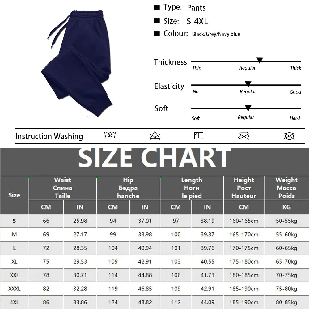 New Men's Casual Sports Pants - Gym Jogger Sweatpants for Running & Workout, Fashionable Long Trousers