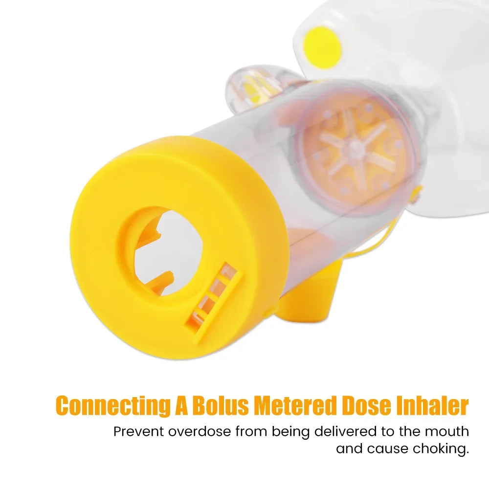 Asthma Inhaler Spacer & Nebulizer — Adult, Child, and Baby Aerosol Compressor with Mist Storage Bottle, Mask, and Tank Cup