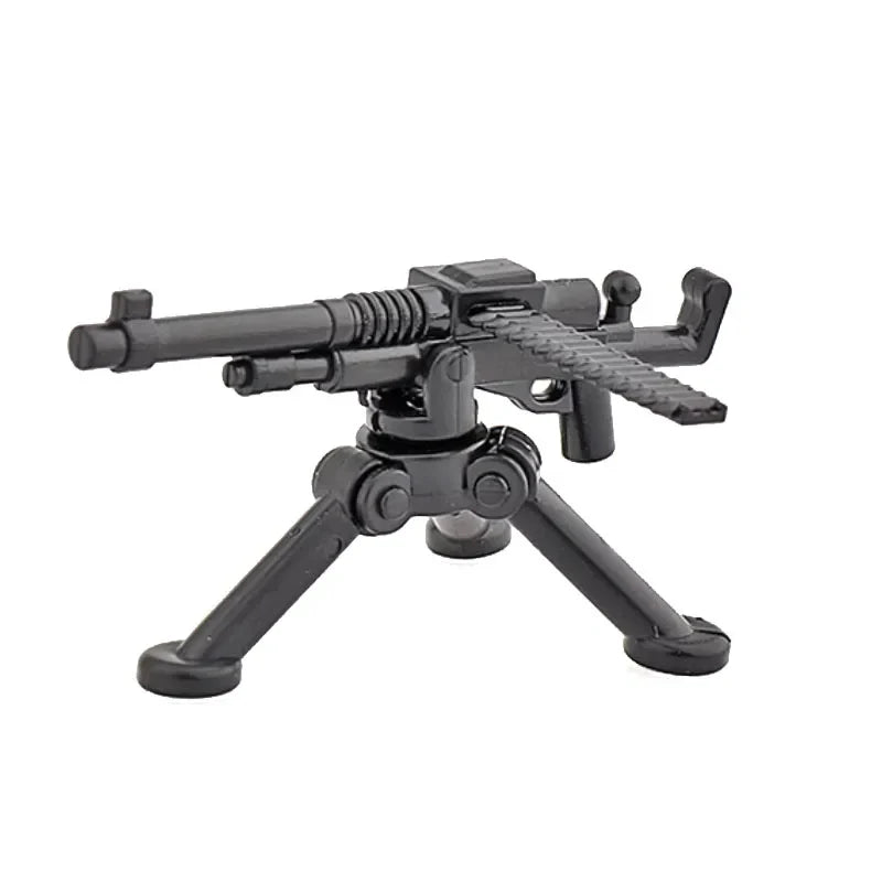 Military Building Blocks Soldier Set - Tactical Weapons Figures with Gatling Gun, Rifle, Mortar & Accessories Toy Kit