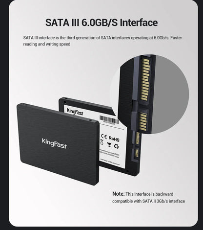 KingFast 2.5" SATA 3 SSD – 120GB, 128GB, 240GB, 256GB, 480GB, 512GB, 1TB Internal Solid State Drive for Laptop & Desktop PC   2/2