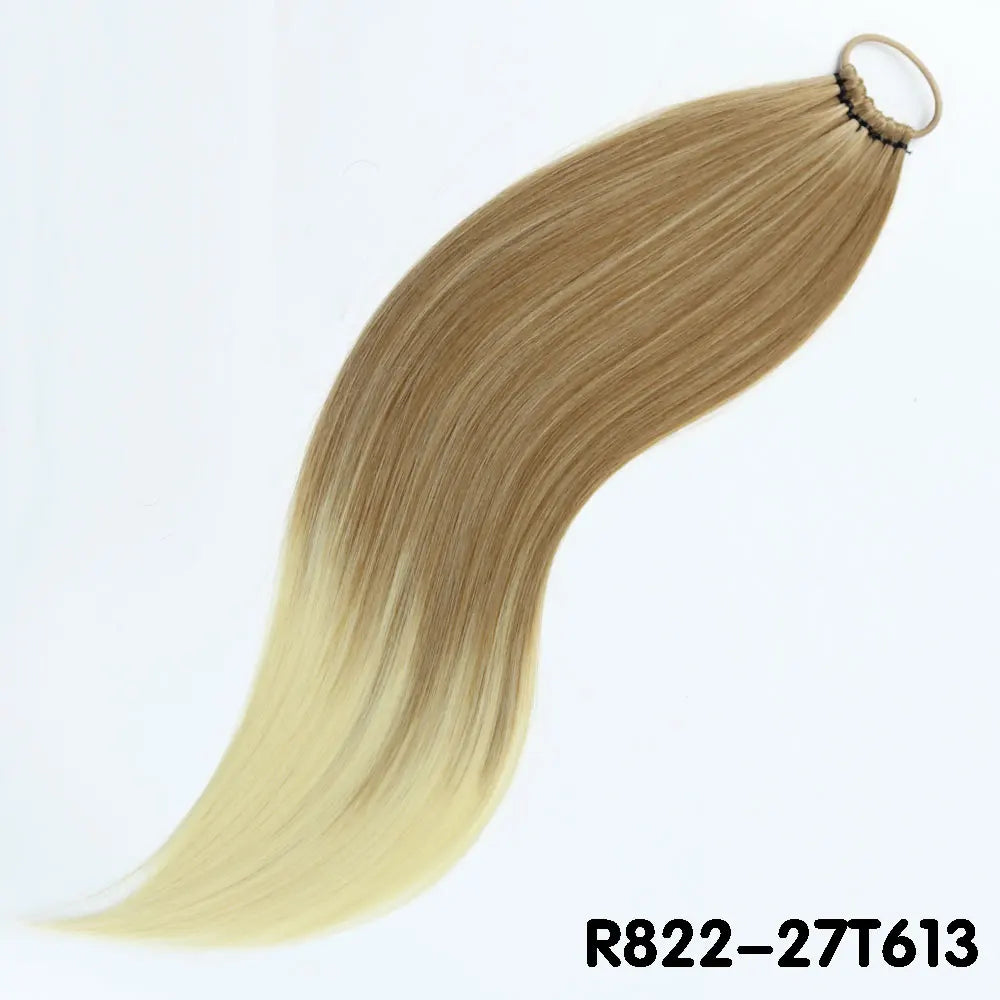 AZQUEEN 24-Inch Long Straight Ponytail Extension – Synthetic Fake Hairpiece for Women