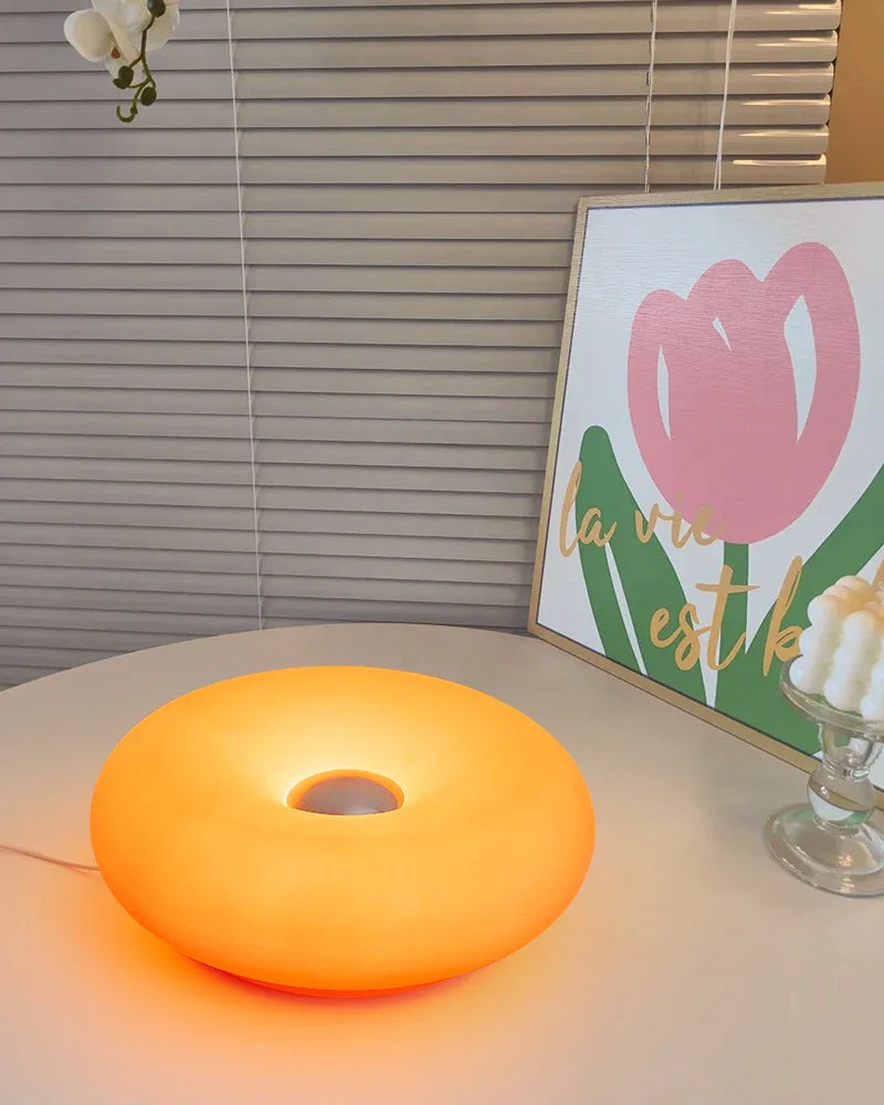 Bauhaus USB Table Lamp - Donut-Shaped Ambient Light for Bedroom, Living Room, & Dining Room Decoration