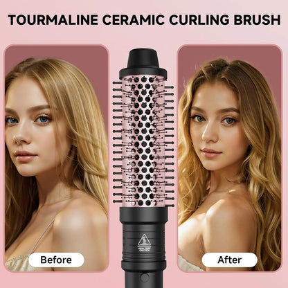 5 in 1 Hair Curler Wand Set with Curling Brush – 0.35” to 1.25” Curling Iron, Heat Resistant Glove & Hair Clips