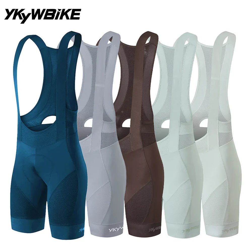 Ykywbike Men's Cycling Bib Shorts – Padded Quick-Dry Bike Tights for 6-Hour Rides, Outdoor Cycling Clothing