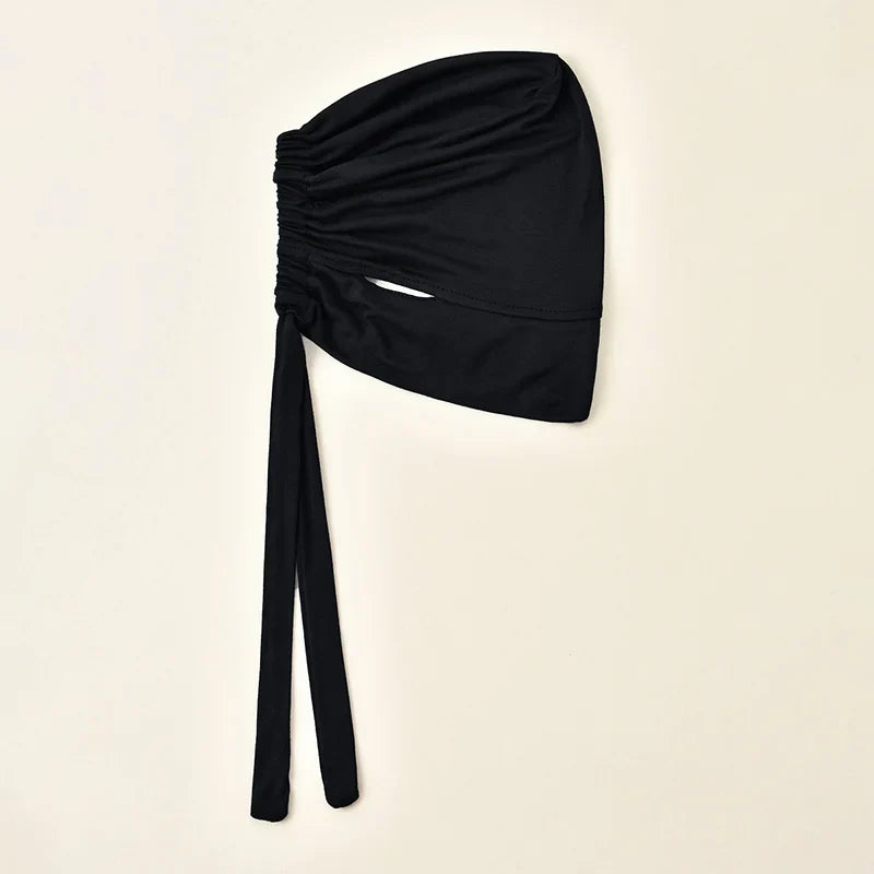 Women’s Tie-Back Jersey Hijab Cap - Stretchy Elastic Muslim Inner Underscarf with Ear-Covering Design