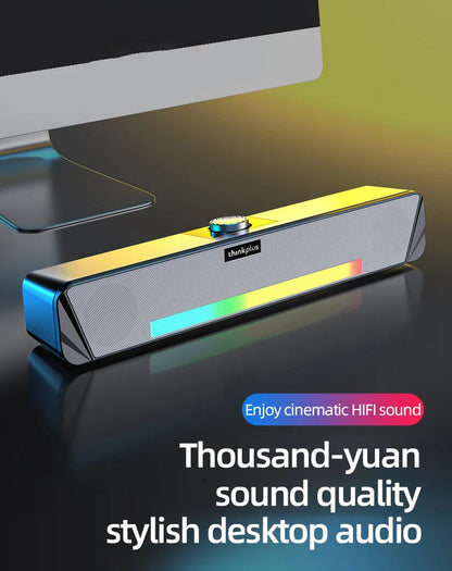 Lenovo TS33 Bluetooth 5.0 Speaker - Original Desk Subwoofer with AUX, Surround Sound for Home & Movies