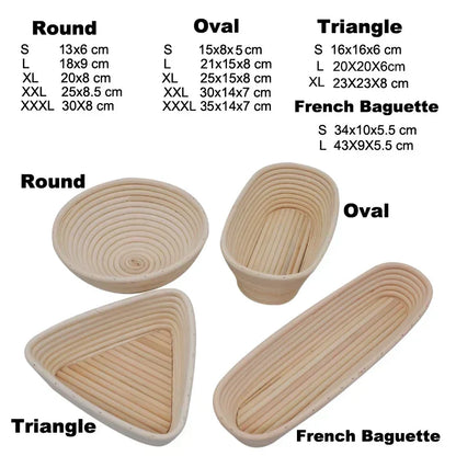 Oval Rattan Bread Proofing Basket — Wicker Dough Fermentation Sourdough Banneton Bread Basket