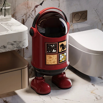 Creative Astronaut Trash Bin - Decorative Household Garbage Storage for Bedroom, Bathroom & Living Room