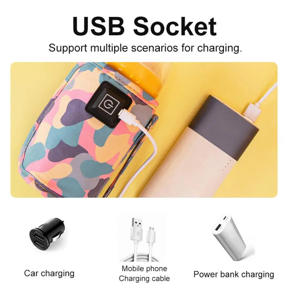 USB Milk Water Warmer: Insulated Travel Bag for Strollers - Safe Baby Nursing Bottle Heater, Ideal for Outdoor Winter Adventures