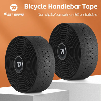 WEST BIKING EVA High Tenacity Handlebar Tape — Shock Absorbing Adhesive Bar Tape with Holes for Road Bikes