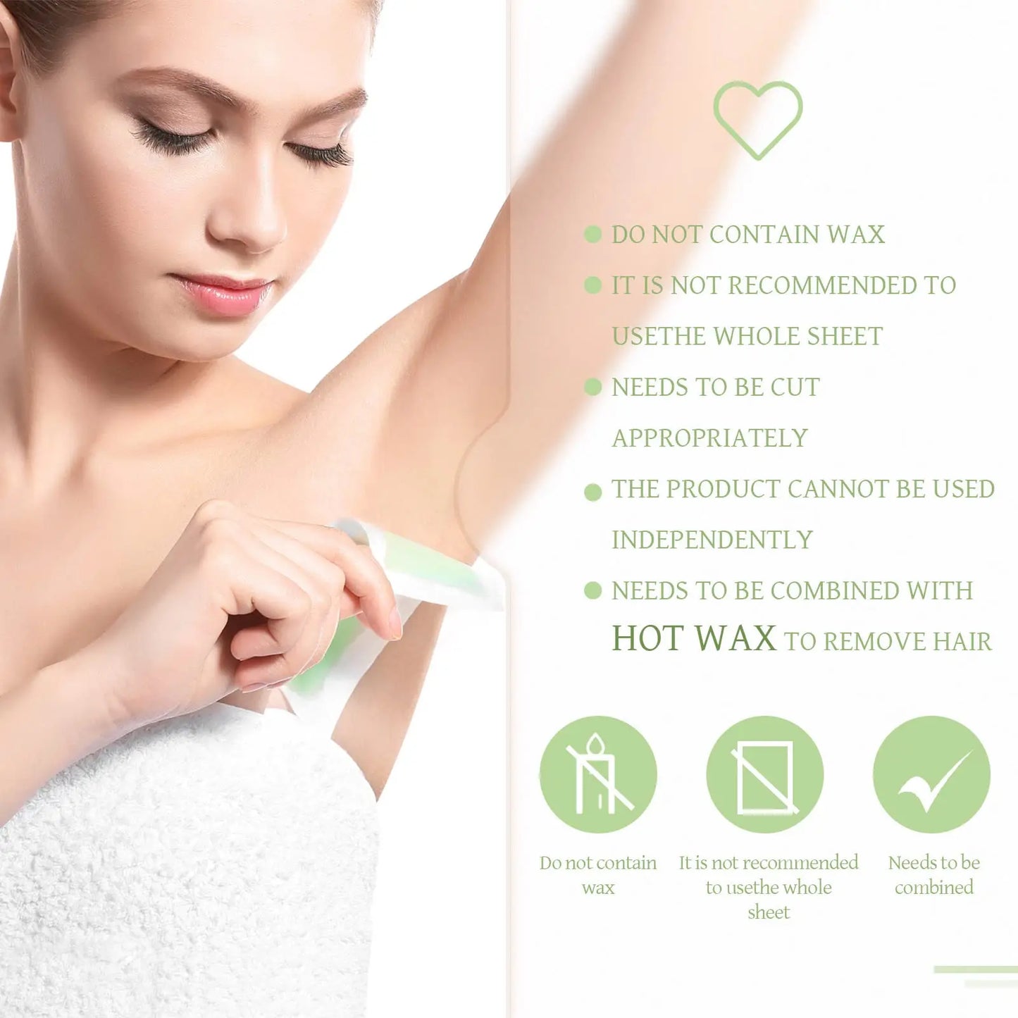 Professional Hair Removal Nonwoven Depilatory Wax Strips – Epilator Roll for Smooth Legs and Body