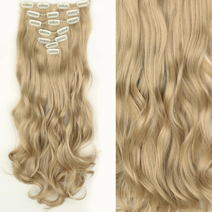 Women’s 7Pcs Hair Extensions with 16 Clips – Natural Black Straight Ombre Hairpiece