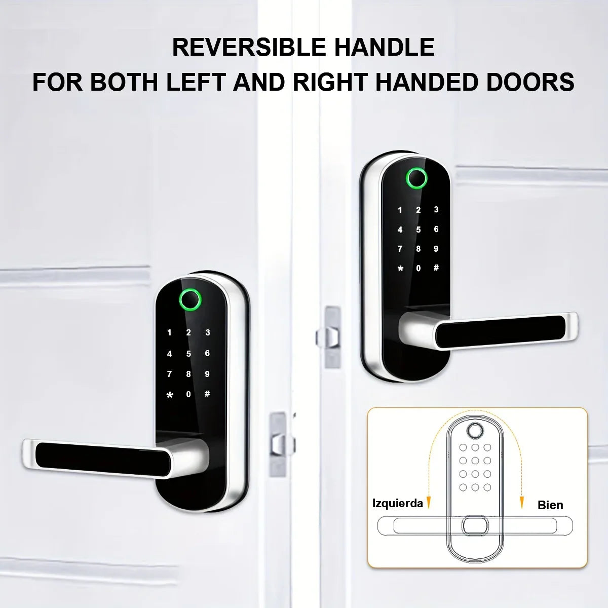 Smart Fingerprint Door Lock – Keyless WIFI Digital Touchscreen, App Remote Control, NFC, IP67 Waterproof, Includes 2 IC Cards