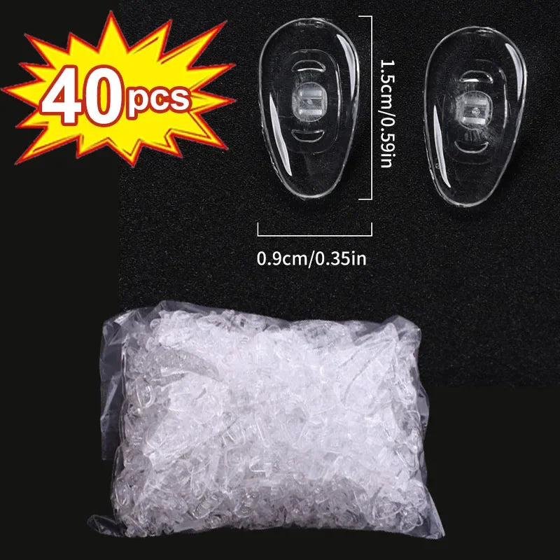 DIY Clear Oval Air Chamber Eyeglass Nose Bracket - Silicone Nose Pads, Anti-Drop Eyewear Bracket for Sunglasses & Glasses Accessories