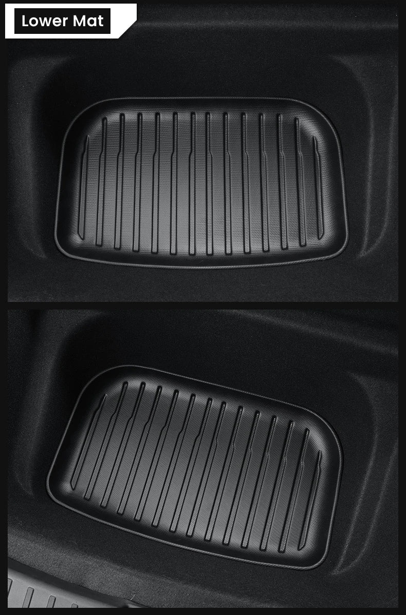 Tesla Model 3/Y Front & Rear Trunk Mats – Upgrade TPE Protective Cargo Liner & Storage Box Floor Pads