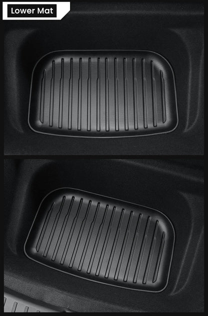 Tesla Model 3/Y Front & Rear Trunk Mats – Upgrade TPE Protective Cargo Liner & Storage Box Floor Pads