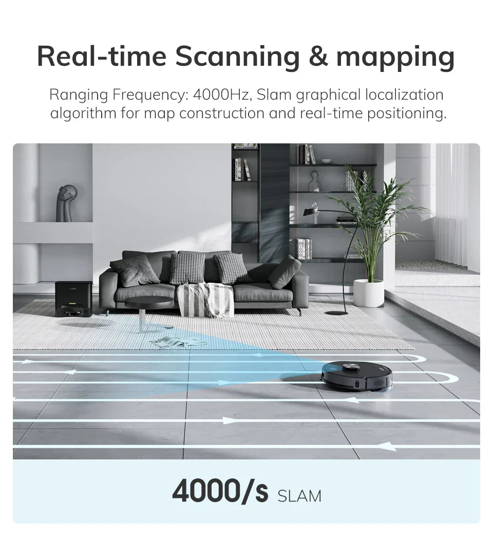 ILIFE T20S LDS Robot Vacuum Cleaner – 5000Pa, Auto Empty Dock, 60-Day Hands-Off Cleaning, Wet/Dry Sweeping & Mopping