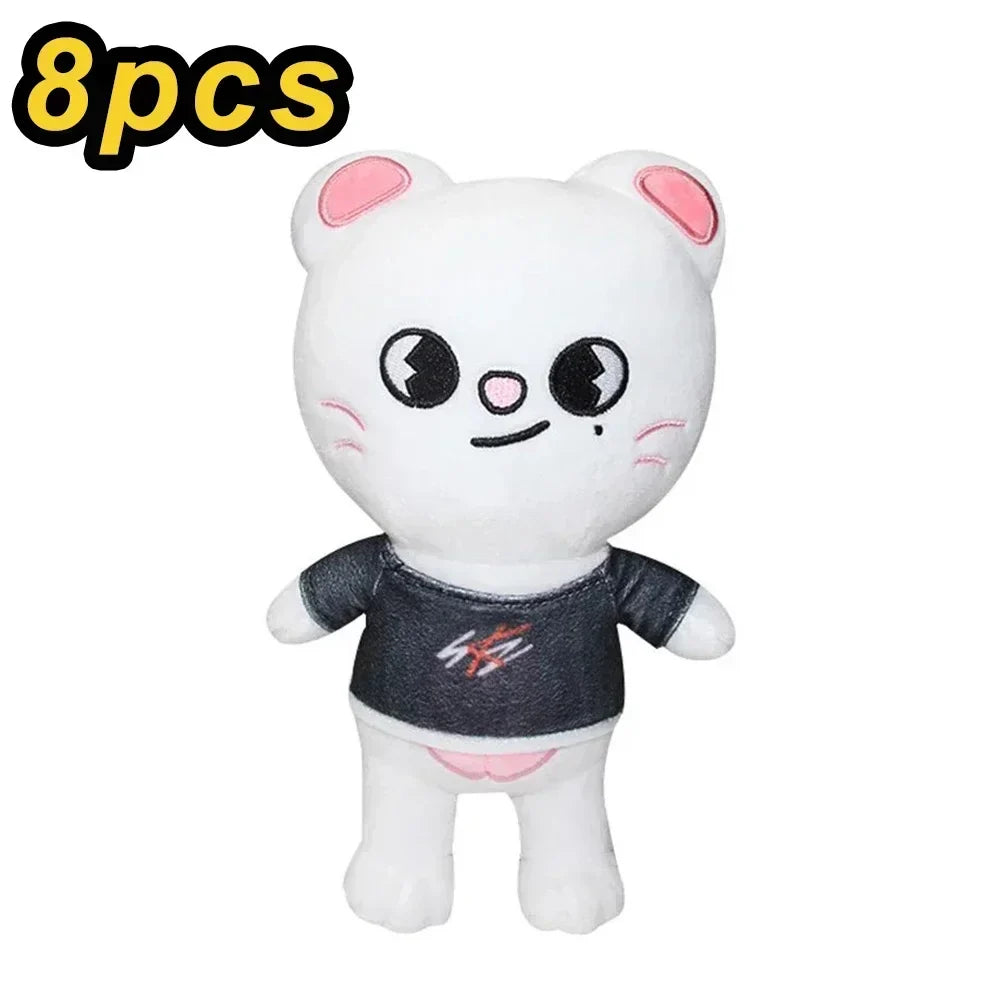 20cm Kawaii Skzoo Plush Toy Set – 8pcs Cartoon Stuffed Animals for Kids, Room Decor & Gifts