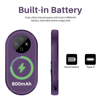 SERVO i15 Mini Oval Phone — Dual SIM GSM Mobile with 1.39" Screen, Speed Dial, Magic Voice, Blacklist, Vibration, FM Radio & Type-C