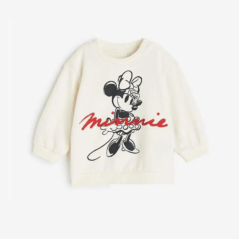 Disney Cartoon Sweatshirt Set – Autumn Long Sleeve Tops & Pants for Kids, Casual Outfit